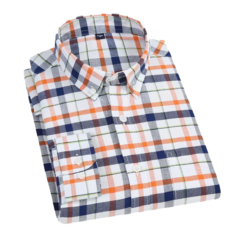 Men's Slim Fit Small Checks Shirt Cotton Fabric