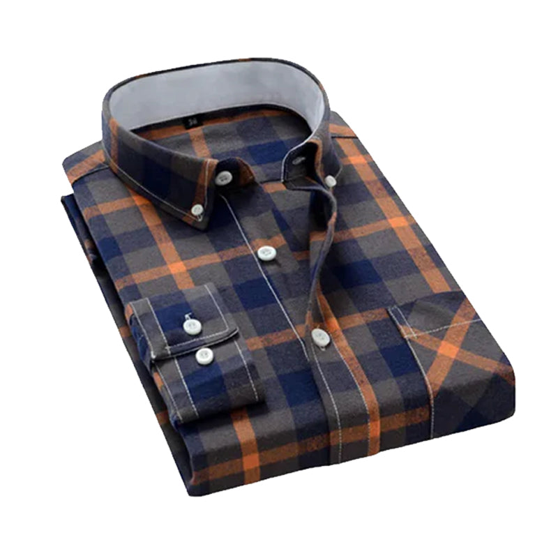 Men’s Full Sleeve Check Shirt Smart Casual Button Down