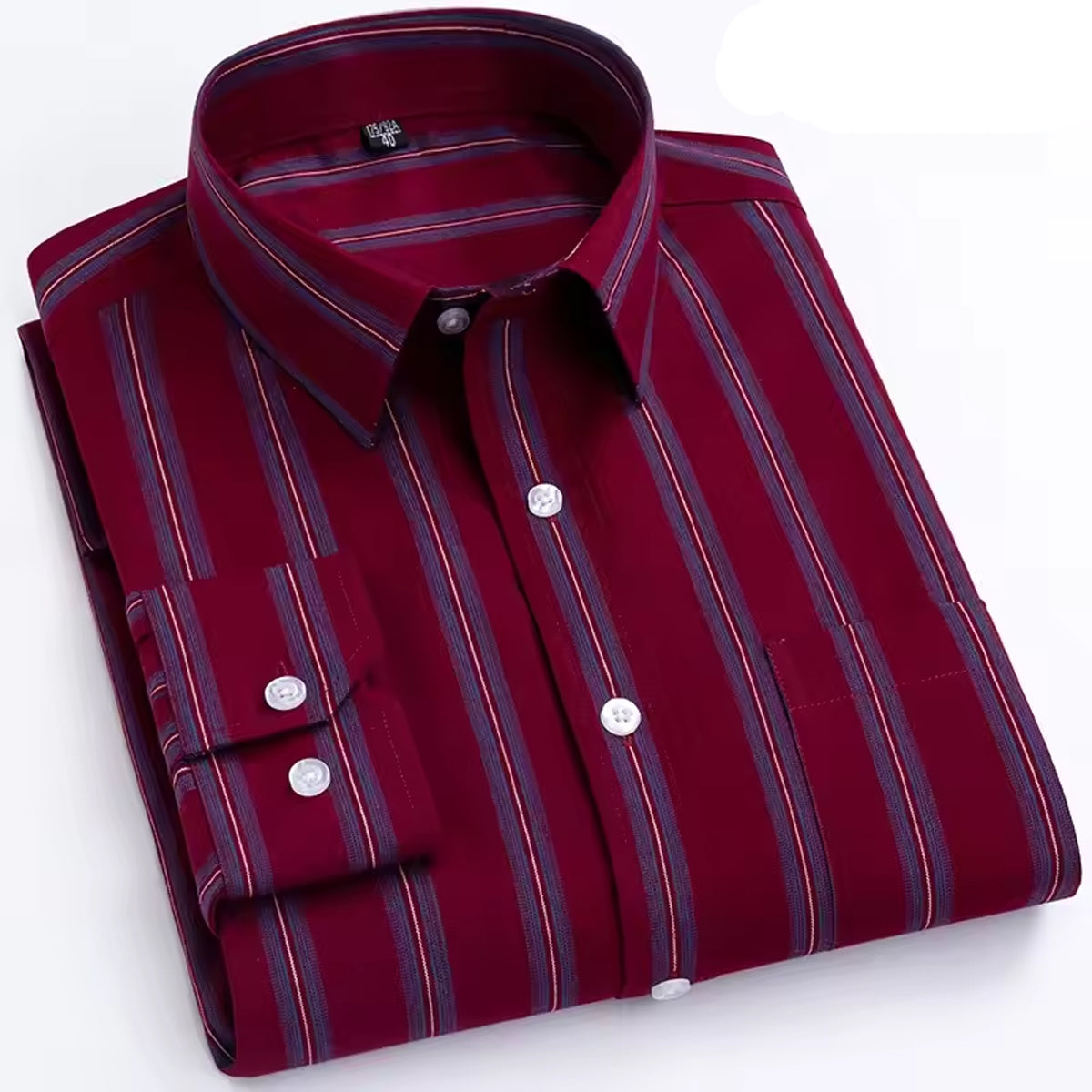 Men’s Slim Fit Red Striped Formal Shirt