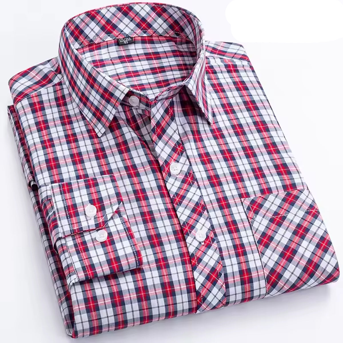 Men’s All-Season Red Checkered Durable Shirt