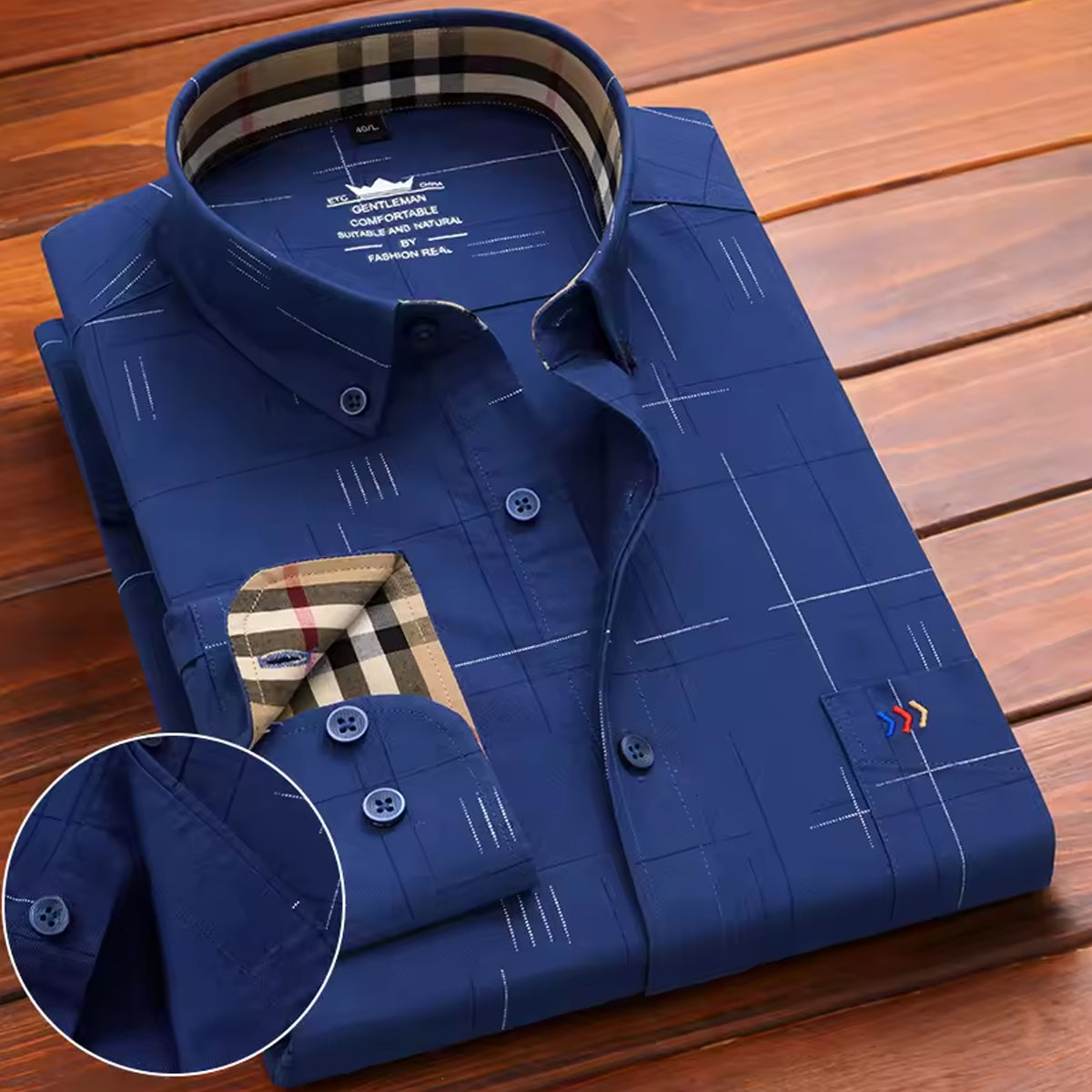 Men’s Button-Up Casual Shirt – Relaxed Fit