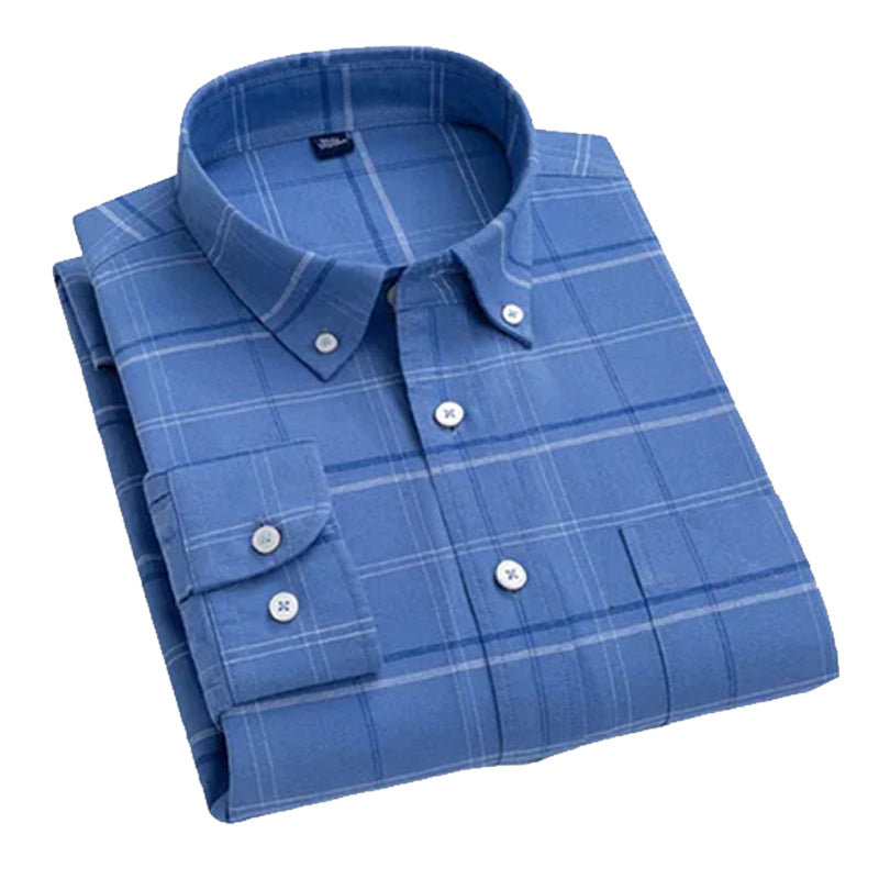 Men’s Casual Tartan Shirt – Modern Check Design, Regular Fit