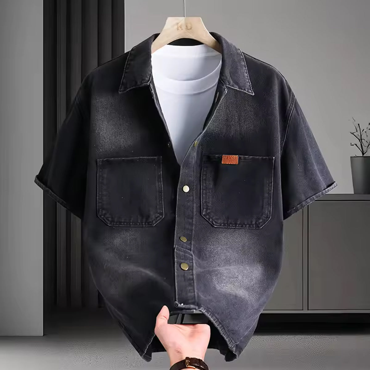 Men’s Premium Quality Short Sleeve Button-Down Shirt
