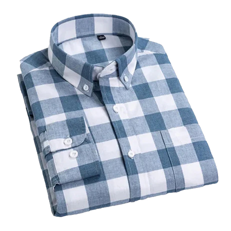 Men’s Checked Shirt Classic Design for Daily Casual Style