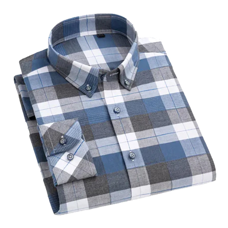 Men’s Slim Fit Check Shirt Trendy Casual Outfit