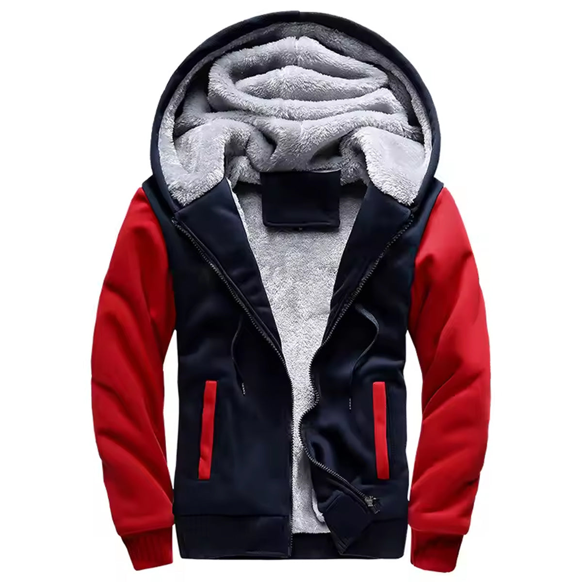 Men's Warm Fleece-Lined Hoodie Winter Jacket