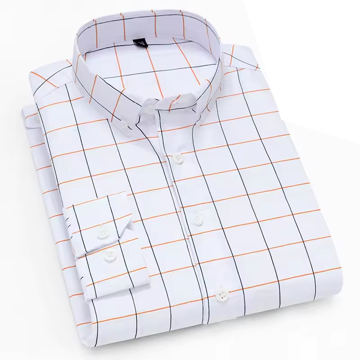Men’s White Soft Wear Slim Fit Checkered Shirt – Performance Fabric