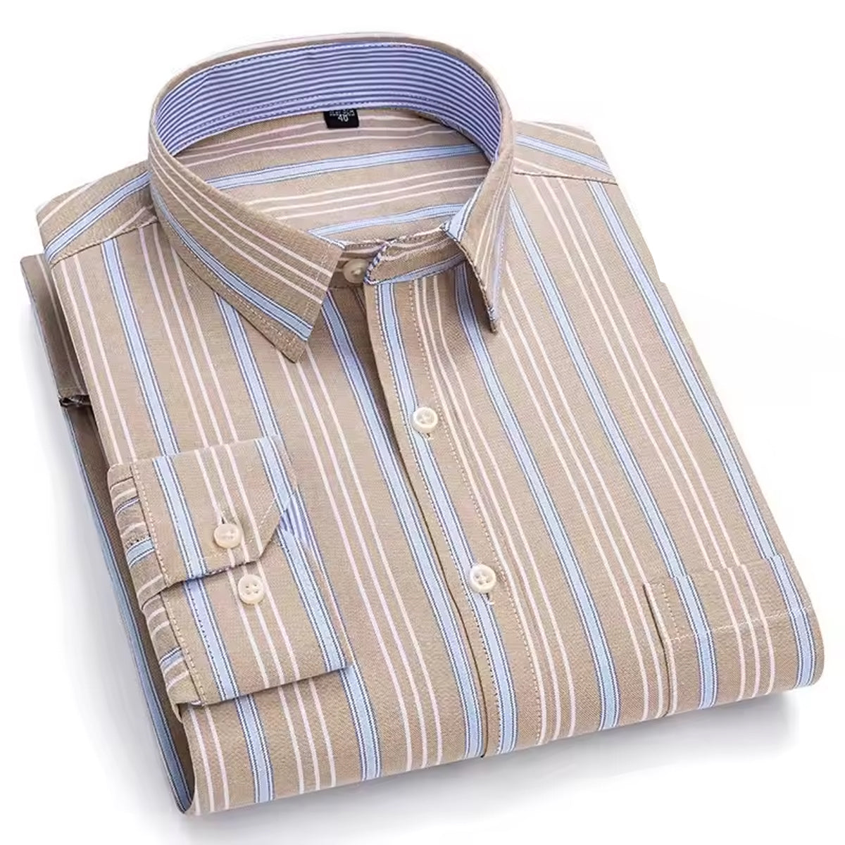 Men’s Holiday Printed Striped Shirt – Festive Wear