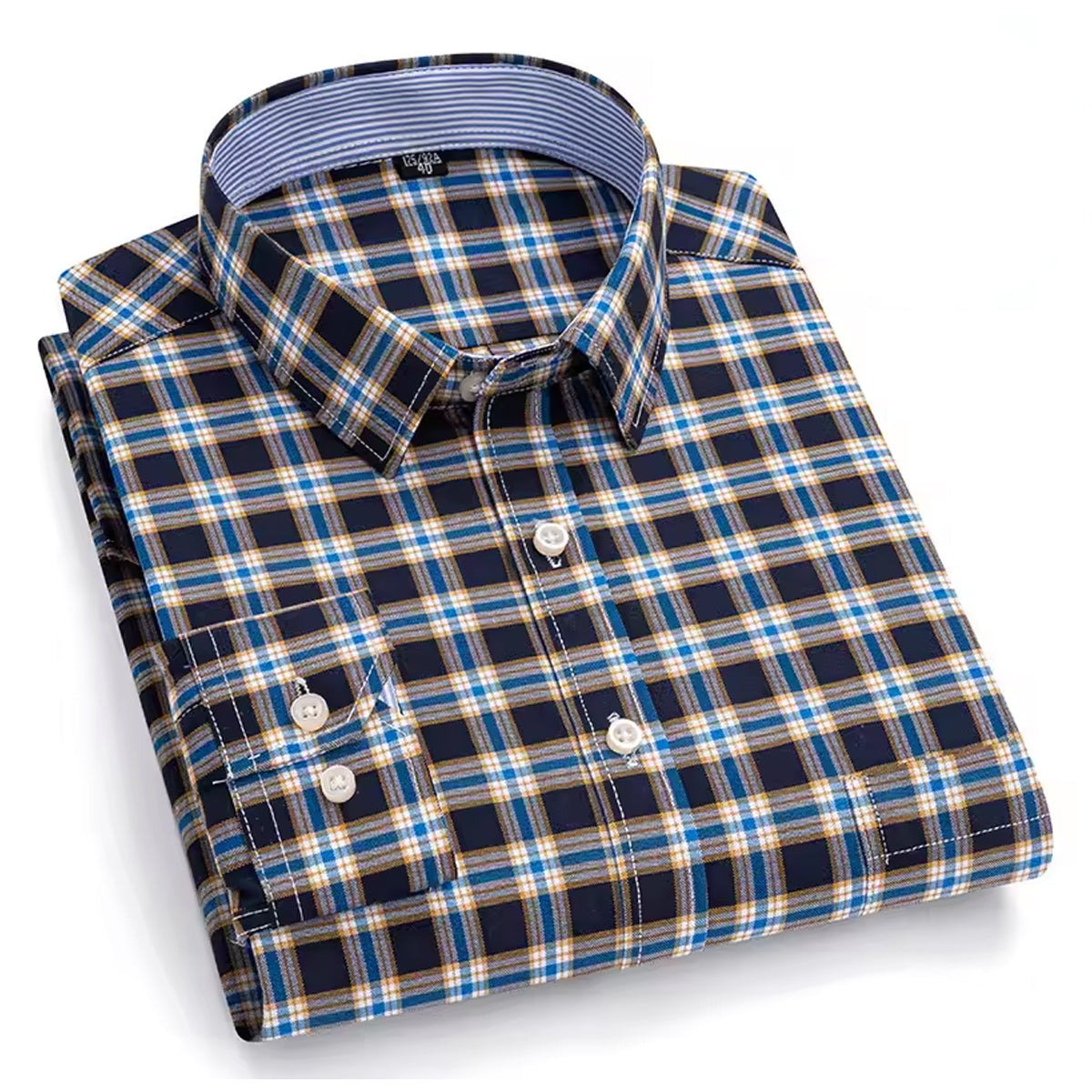 Men’s Stretch Slim Fit Checkered Shirt – Sharply Tailored