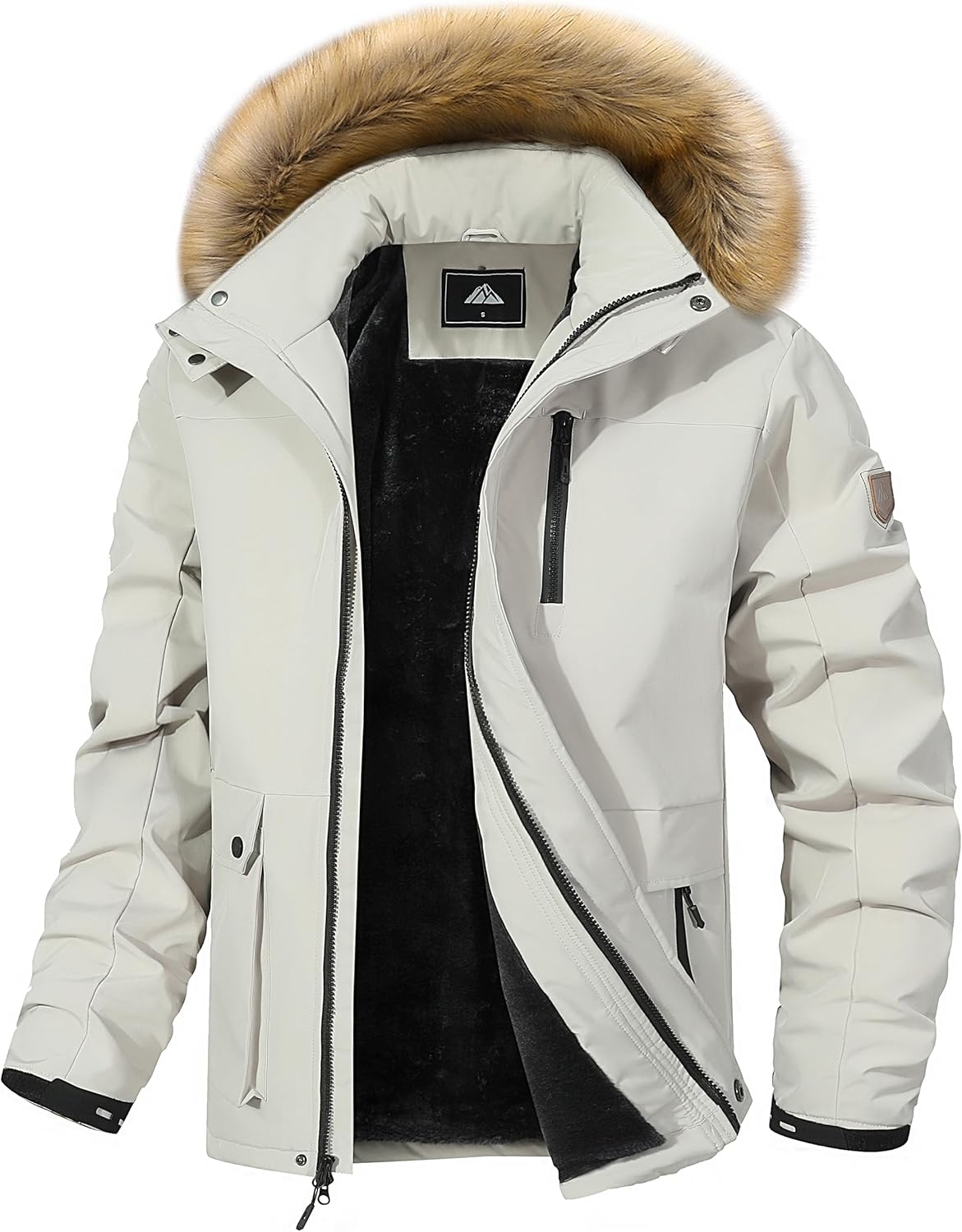 Men’s Heavyweight White Jacket – Warm Outdoor Wear