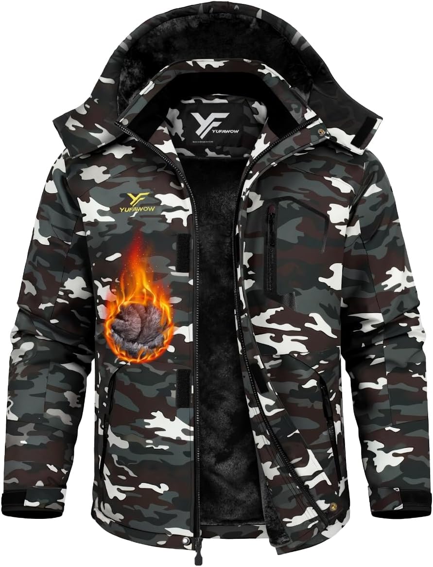 Men’s Hooded Army Stylist Jacket – Casual Fleece Zip