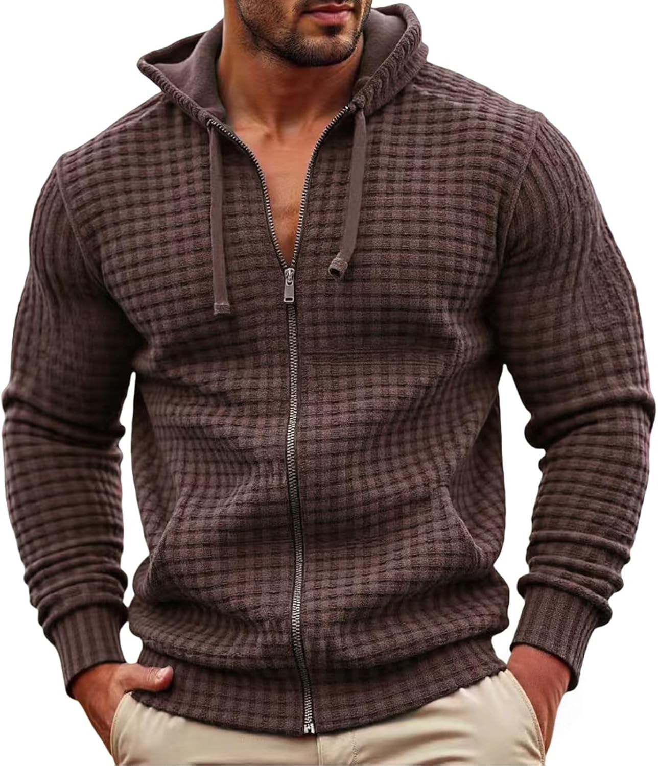 Men’s Chunky Hoodie Sweater – Heavy Warm Pullover