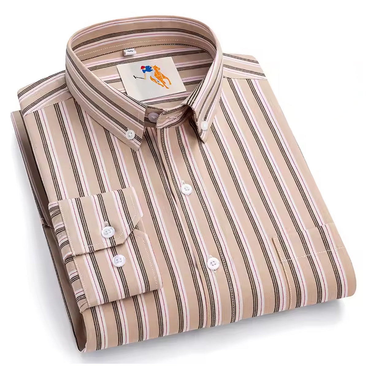 Men’s Striped Slim Fit Resort Shirt – Long Sleeve