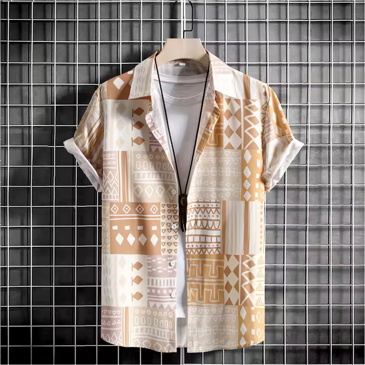 Men Cotton Slim Fit Checkered Half Sleeve Casual Shirt