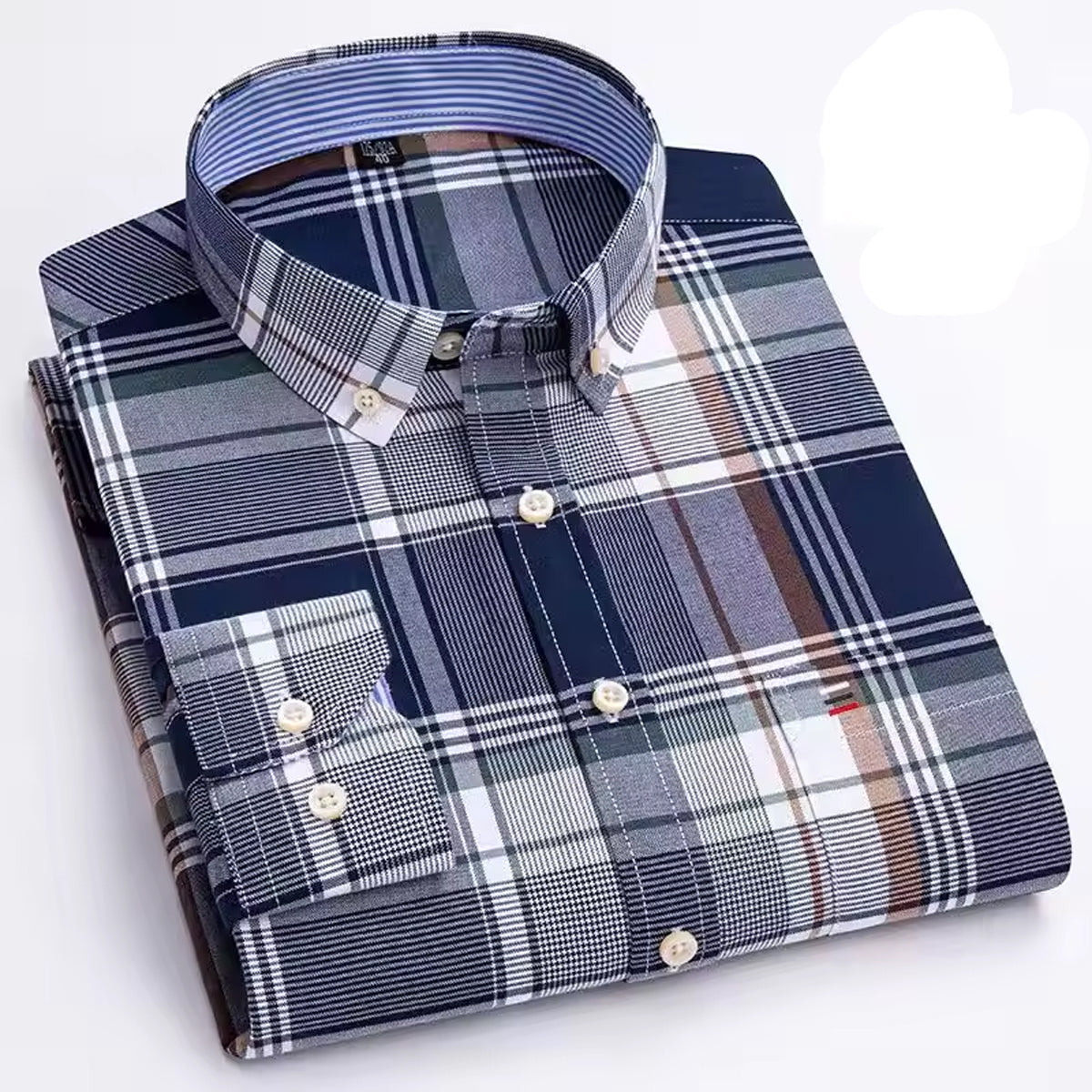 Men's Striped Slim Fit Cotton Casual Shirt with Spread Collar & Full Sleeves
