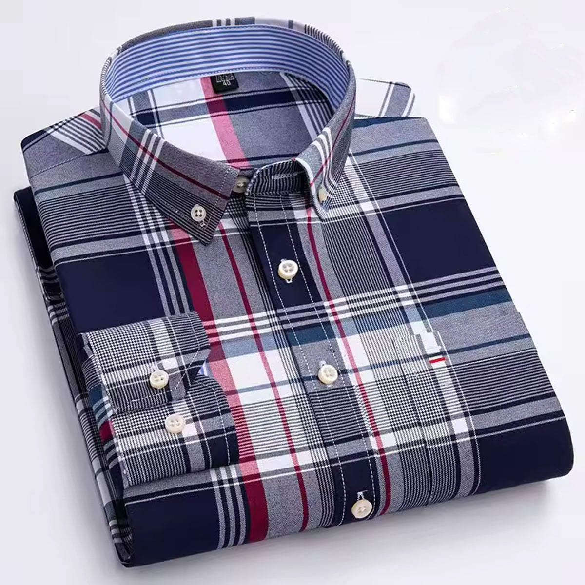 Men’s Dress Shirt with Spread Collar – Slim Fit